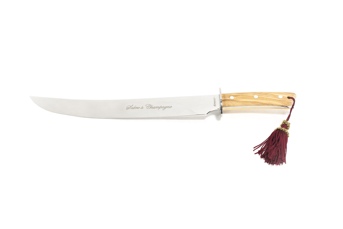 Maserin Champagne Sabre Olive Wood Handle - Sonoma Champagne Sabres