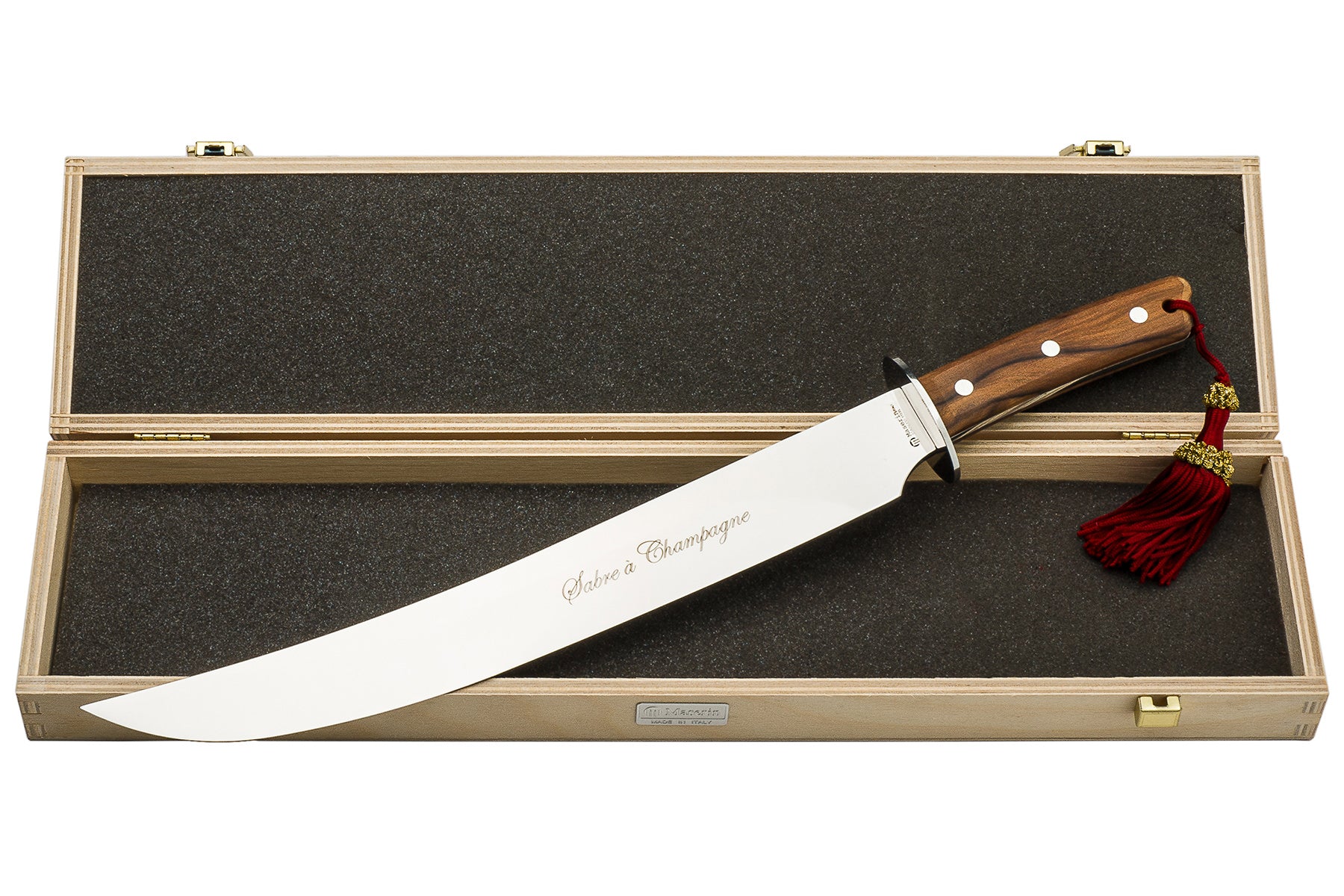 Maserin Champagne Sabre Bubinga Wood Handle - Sonoma Champagne Sabres