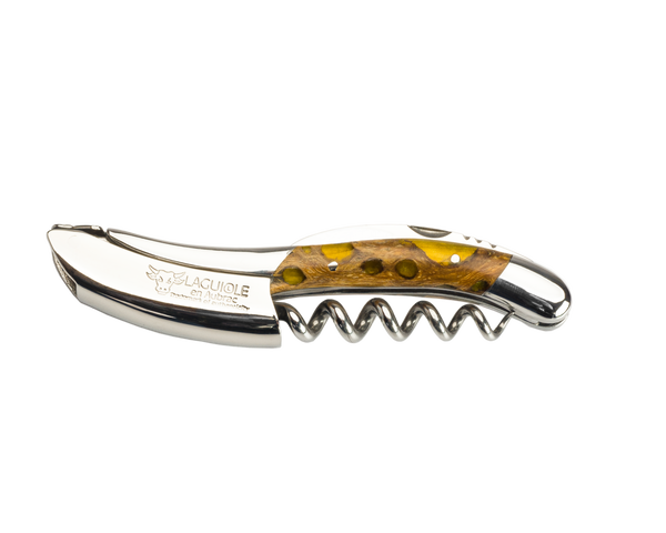 Laguiole en Aubrac Sommelier ワインオープナー Handcrafted Sommelier Waiter's Corkscrew with Olivewood Handle by