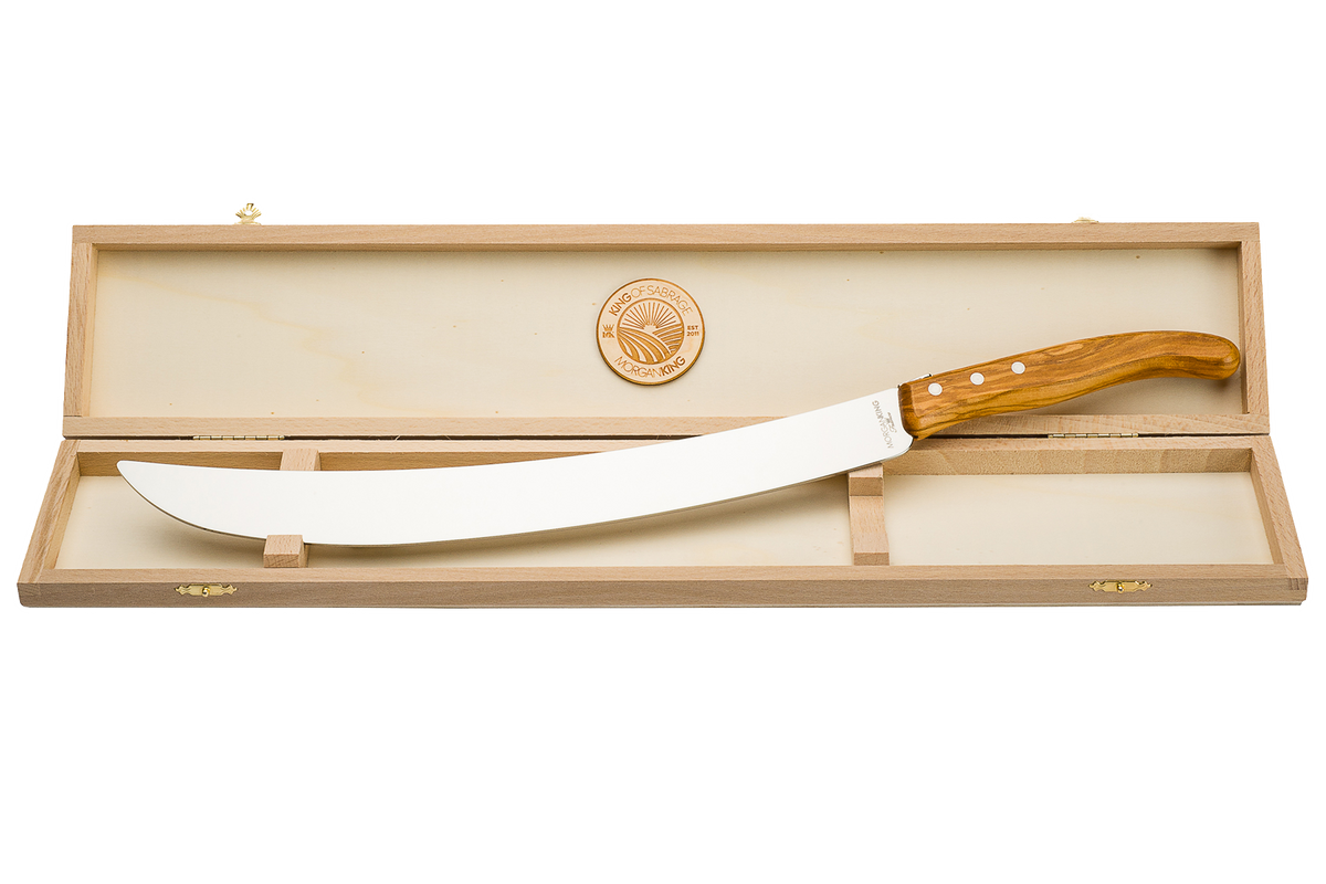 Morgan King Laguiole Sabrage Saber - Olive Wood Handle