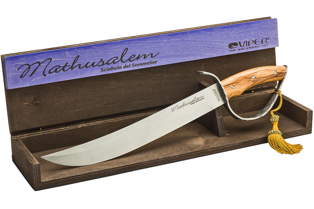 Mathusalem Sciabola Del Sommelier Olive Wood Handle Champagne Sabre -  Sonoma Champagne Sabres